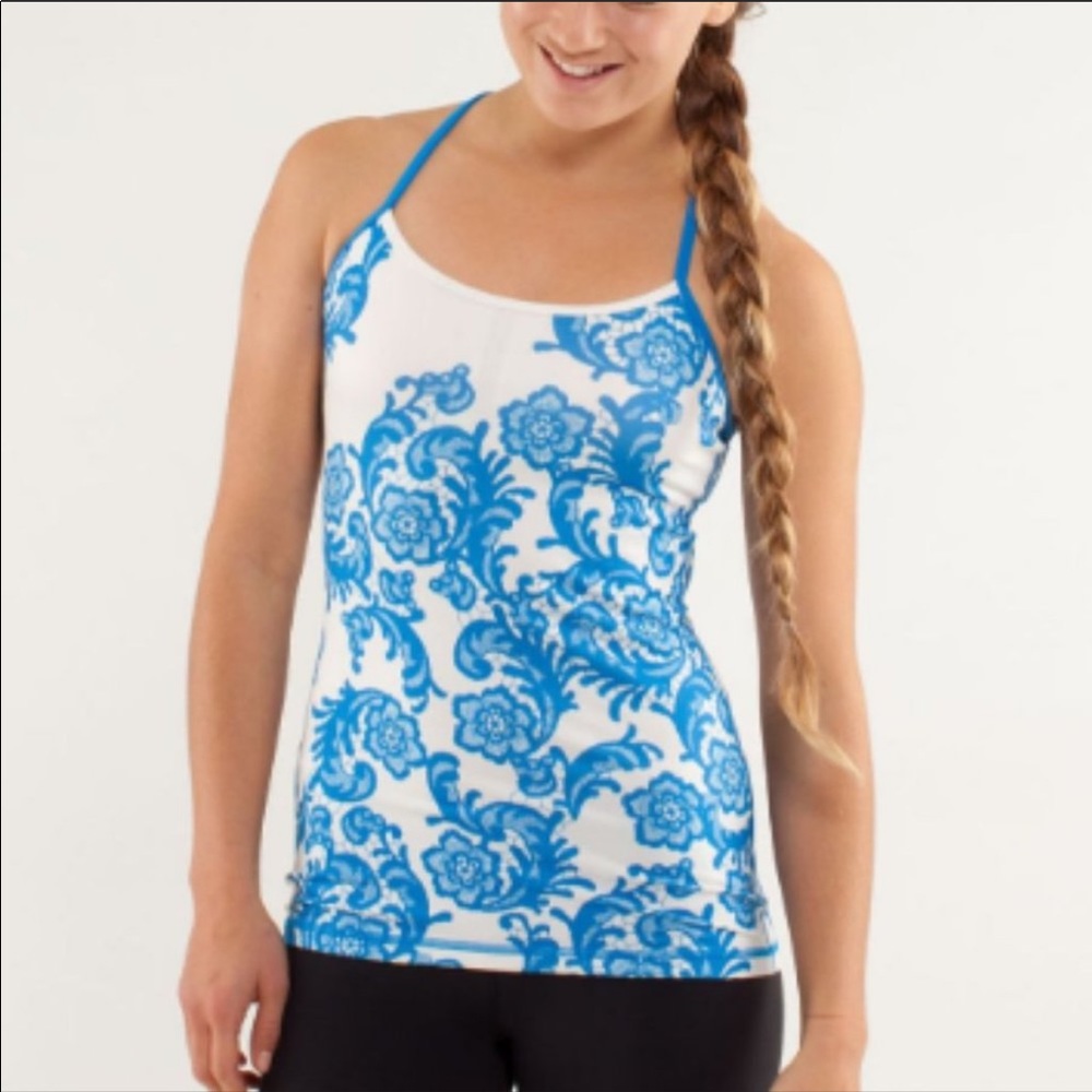 LULULEMON LUON FLORAL PRINT POWER Y TANK SIZE 6